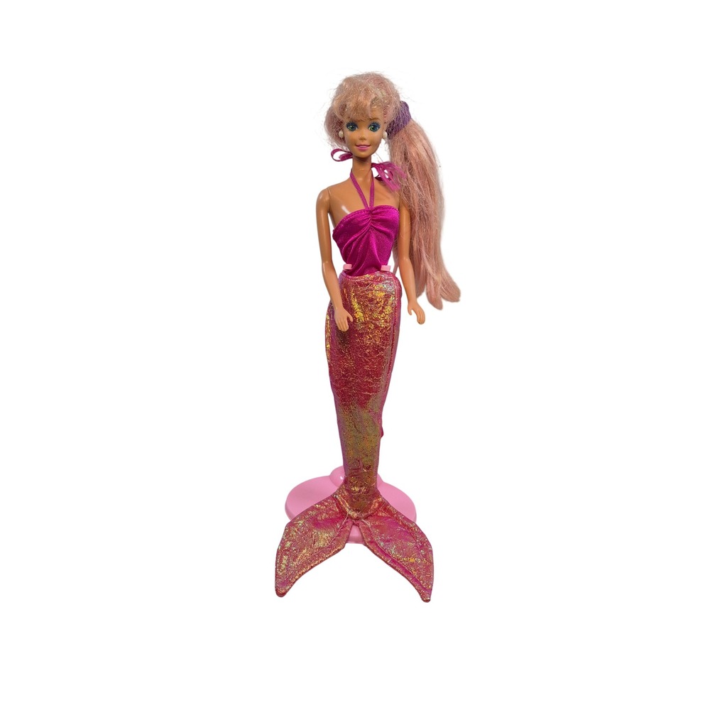 1993 Vintage 90s Mattel Fountain Mermaid Barbie Redressed Iridescent Tail 10393